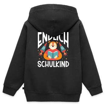 School 1. Grade - Kinder Premium Organic Zip Hoodie - Schwarz - Hinten - AI Model Kid Male (0cm)