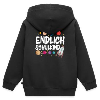 School 1. Grade - Kinder Premium Organic Zip Hoodie - Schwarz - Hinten - AI Model Kid Male (0cm)