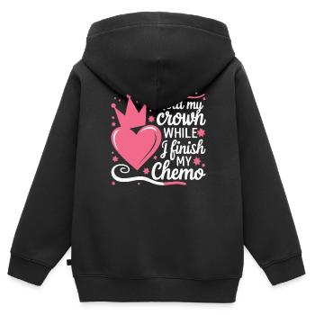 Brustkrebs-Bewusstseinsmonat Pink Ribbon Chemo - Kinder Premium Organic Zip Hoodie - Schwarz - Hinten - AI Model Kid Male (0cm)