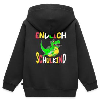 School 1. Grade - Kinder Premium Organic Zip Hoodie - Schwarz - Hinten - AI Model Kid Male (0cm)