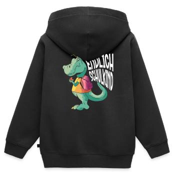 School 1. Grade - Kinder Premium Organic Zip Hoodie - Schwarz - Hinten - AI Model Kid Male (0cm)