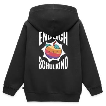 School 1. Grade - Kinder Premium Organic Zip Hoodie - Schwarz - Hinten - AI Model Kid Male (0cm)