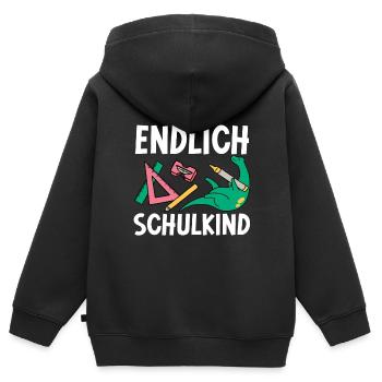 School 1. Grade - Kinder Premium Organic Zip Hoodie - Schwarz - Hinten - AI Model Kid Male (0cm)