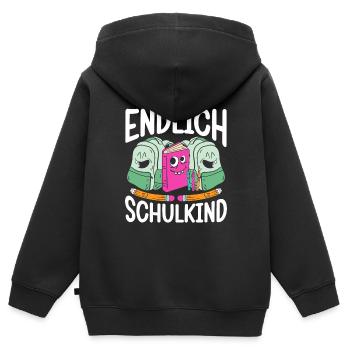 School 1. Grade - Kinder Premium Organic Zip Hoodie - Schwarz - Hinten - AI Model Kid Male (0cm)