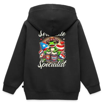 Coqui Frosch Puerto Rico Pride Boricua Puerto-Ricaner - Kinder Premium Organic Zip Hoodie - Schwarz - Hinten - AI Model Kid Male (0cm)