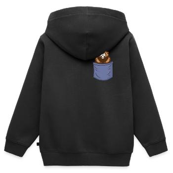 Biber Brusttasche Eurasischer Castor Canadensis - Kinder Premium Organic Zip Hoodie - Schwarz - Hinten - AI Model Kid Male (0cm)