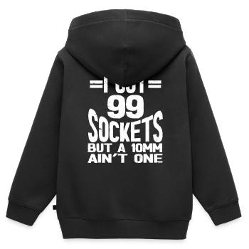 Mechanic I Got 99 Sockets But A 10mm Ain't One - Kids Premium Organic Zip-up Hoodie - black - Back - AI Model Kid Male (0cm)
