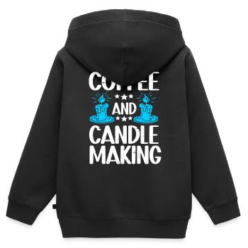 Fabricant de bougies Fabrication de bougies - Sweat Premium à capuche zippé enfant bio - noir - Dos - AI Model Kid Male (0cm)