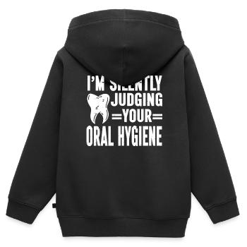 Dentist Dental - Kinder Premium Organic Zip Hoodie - Schwarz - Hinten - AI Model Kid Male (0cm)