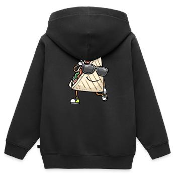 Sandwich dansant - Sweat Premium à capuche zippé enfant bio - noir - Dos - AI Model Kid Male (0cm)