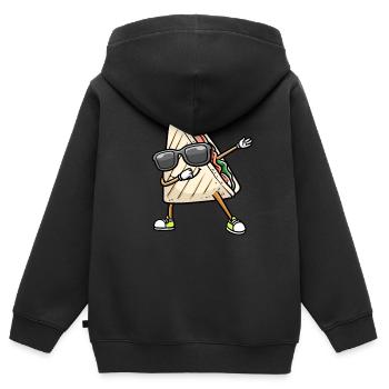 Sandwich dansant - Sweat Premium à capuche zippé enfant bio - noir - Dos - AI Model Kid Male (0cm)