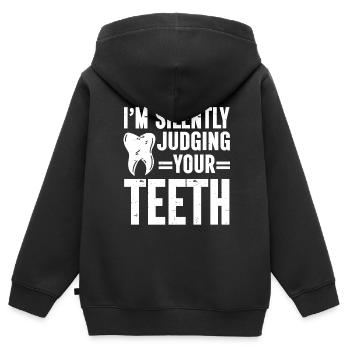 Dentist Dental - Kinder Premium Organic Zip Hoodie - Schwarz - Hinten - AI Model Kid Male (0cm)