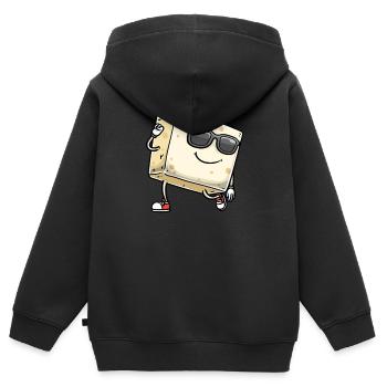 Tanzender Tofu Für Veganer Und Tofu-liebhaber - Kinder Premium Organic Zip Hoodie - Schwarz - Hinten - AI Model Kid Male (0cm)