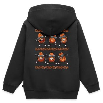 Dattes Fruit Dansant - Sweat Premium à capuche zippé enfant bio - noir - Dos - AI Model Kid Male (0cm)
