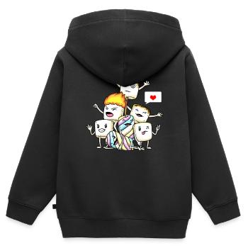 Funny Marshmallows - Kids Premium Organic Zip-up Hoodie - black - Back - AI Model Kid Male (0cm)
