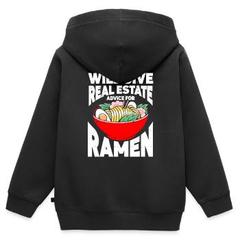 Agent immobilier Agent immobilier - Sweat Premium à capuche zippé enfant bio - noir - Dos - AI Model Kid Male (0cm)