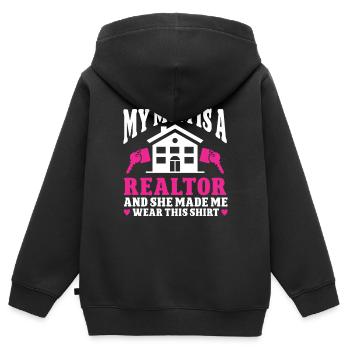 Agent immobilier Agent immobilier - Sweat Premium à capuche zippé enfant bio - noir - Dos - AI Model Kid Male (0cm)
