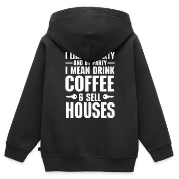 Real Estate Agent Realtor - Kinder Premium Organic Zip Hoodie - Schwarz - Hinten - AI Model Kid Male (0cm)
