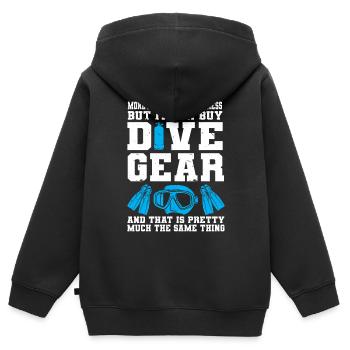 Scuba Diving Diver - Kinder Premium Organic Zip Hoodie - Schwarz - Hinten - AI Model Kid Male (0cm)