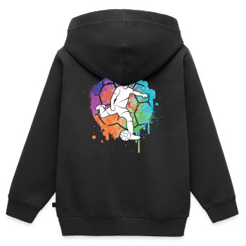 Soccer Soccer Players Girls Soccer Players Boys - Kids Premium Organic Zip-up Hoodie - black - Back - AI Model Kid Male (0cm)