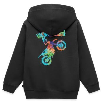 Dirt Biker Dirt Bike Enfants Motocross Bike Filles - Sweat Premium à capuche zippé enfant bio - noir - Dos - AI Model Kid Male (0cm)