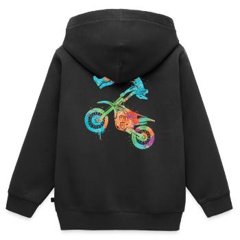 Dirt Biker Motorrad Motocross Jungen Mädchen - Kinder Premium Organic Zip Hoodie - Schwarz - Hinten - AI Model Kid Male (0cm)