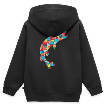 Hecht Angeln Hechtangeln Hechte Fischen Angler - Kinder Premium Organic Zip Hoodie - Schwarz - Hinten - AI Model Kid Male (0cm)