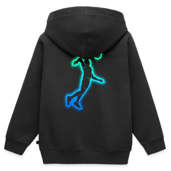 Volley-ball Joueurs de volley-ball Hommes Joueurs de volley-ball - Sweat Premium à capuche zippé enfant bio - noir - Dos - AI Model Kid Male (0cm)