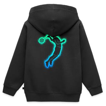 Badminton Badminton Players Men Boys Badminton - Kids Premium Organic Zip-up Hoodie - black - Back - AI Model Kid Male (0cm)