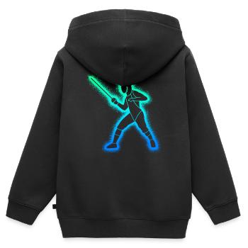 Fechter Fechtkunst Kinder Herren Jungen Fechten - Kinder Premium Organic Zip Hoodie - Schwarz - Hinten - AI Model Kid Male (0cm)