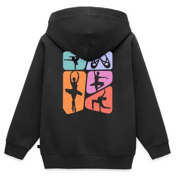 Ballerine Ballet Danseuse Dancing Kids Ballet - Sweat Premium à capuche zippé enfant bio - noir - Dos - AI Model Kid Male (0cm)