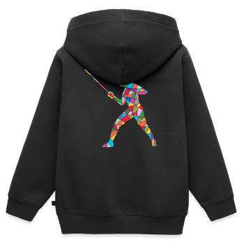 Fencing Graphic Fencing Fencing Kids Fencing - Kids Premium Organic Zip-up Hoodie - black - Back - AI Model Kid Male (0cm)