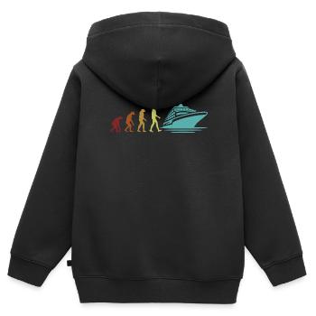 Croisière Vacances Evolution Croisière Croisière - Sweat Premium à capuche zippé enfant bio - noir - Dos - AI Model Kid Male (0cm)