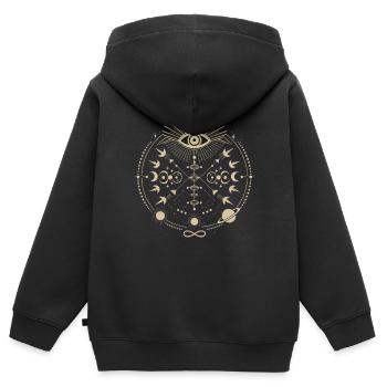 Kosmische Energie Lebensenergie Universelle Kraft - Kinder Premium Organic Zip Hoodie - Schwarz - Hinten - AI Model Kid Male (0cm)