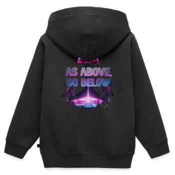 Kosmische Energie Lebensenergie Universelle Kraft - Kinder Premium Organic Zip Hoodie - Schwarz - Hinten - AI Model Kid Male (0cm)
