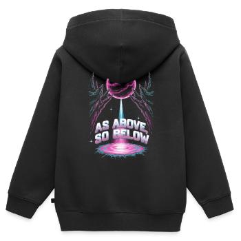 Kosmische Energie Lebensenergie Universelle Kraft - Kinder Premium Organic Zip Hoodie - Schwarz - Hinten - AI Model Kid Male (0cm)