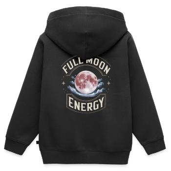 Kosmische Energie Lebensenergie Universelle Kraft - Kinder Premium Organic Zip Hoodie - Schwarz - Hinten - AI Model Kid Male (0cm)