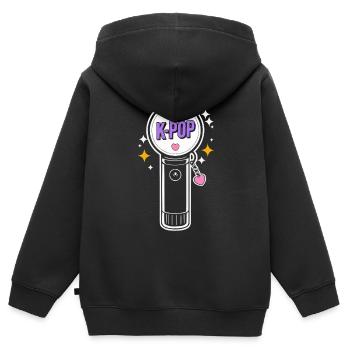 K-Pop Musique pop coréenne Corée du Sud Kpop Lightstick - Sweat Premium à capuche zippé enfant bio - noir - Dos - AI Model Kid Male (0cm)