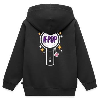 K-Pop Musique pop coréenne Corée du Sud Kpop Lightstick - Sweat Premium à capuche zippé enfant bio - noir - Dos - AI Model Kid Male (0cm)