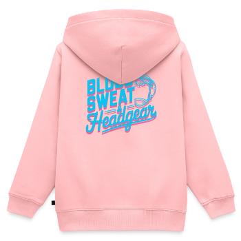 Filles Lutte Lutte Grappling Lutteuse Fille - Sweat Premium à capuche zippé enfant bio - rose - Dos - AI Model Kid Female (0cm)