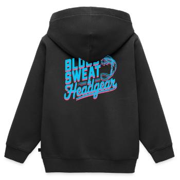 Filles Lutte Lutte Grappling Lutteuse Fille - Sweat Premium à capuche zippé enfant bio - noir - Dos - AI Model Kid Male (0cm)