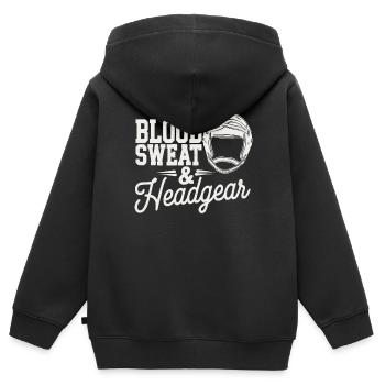 Filles Lutte Lutte Grappling Lutteuse Fille - Sweat Premium à capuche zippé enfant bio - noir - Dos - AI Model Kid Male (0cm)
