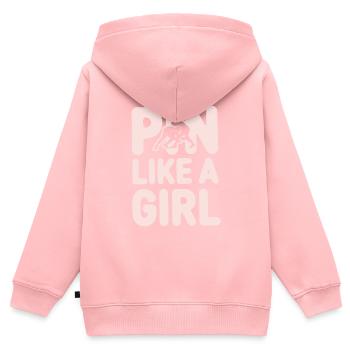 Filles Lutte Lutte Grappling Lutteuse Fille - Sweat Premium à capuche zippé enfant bio - rose - Dos - AI Model Kid Female (0cm)