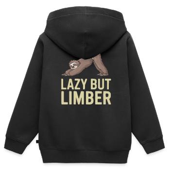 Lazy Sloth Yoga Zen Meditation Yoga Lehrer - Kinder Premium Organic Zip Hoodie - Schwarz - Hinten - AI Model Kid Male (0cm)