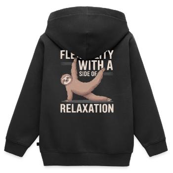 Lazy Sloth Yoga Zen Meditation Yoga Lehrer - Kinder Premium Organic Zip Hoodie - Schwarz - Hinten - AI Model Kid Male (0cm)