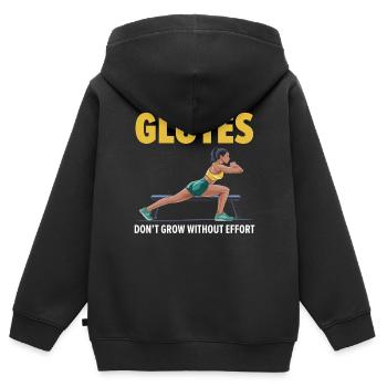 Bulgarische Kniebeuge Übung Fitness Workout Fitnessstudio - Kinder Premium Organic Zip Hoodie - Schwarz - Hinten - AI Model Kid Male (0cm)