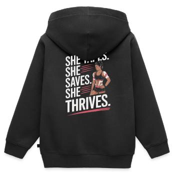 Zertifizierte Athletiktrainerin Girl Athlete Workout - Kinder Premium Organic Zip Hoodie - Schwarz - Hinten - AI Model Kid Male (0cm)