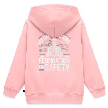 Emploi d’ingénieur en structure Ingénierie des structures - Sweat Premium à capuche zippé enfant bio - rose - Dos - AI Model Kid Female (0cm)