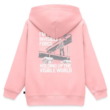 Emploi d’ingénieur en structure Ingénierie des structures - Sweat Premium à capuche zippé enfant bio - rose - Dos - AI Model Kid Female (0cm)