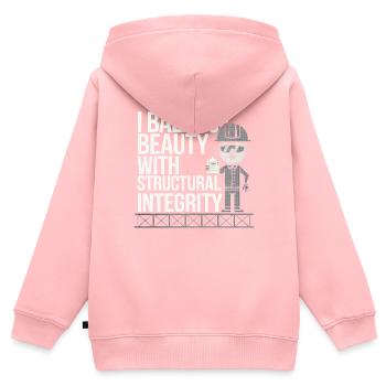 Emploi d’ingénieur en structure Ingénierie des structures - Sweat Premium à capuche zippé enfant bio - rose - Dos - AI Model Kid Female (0cm)